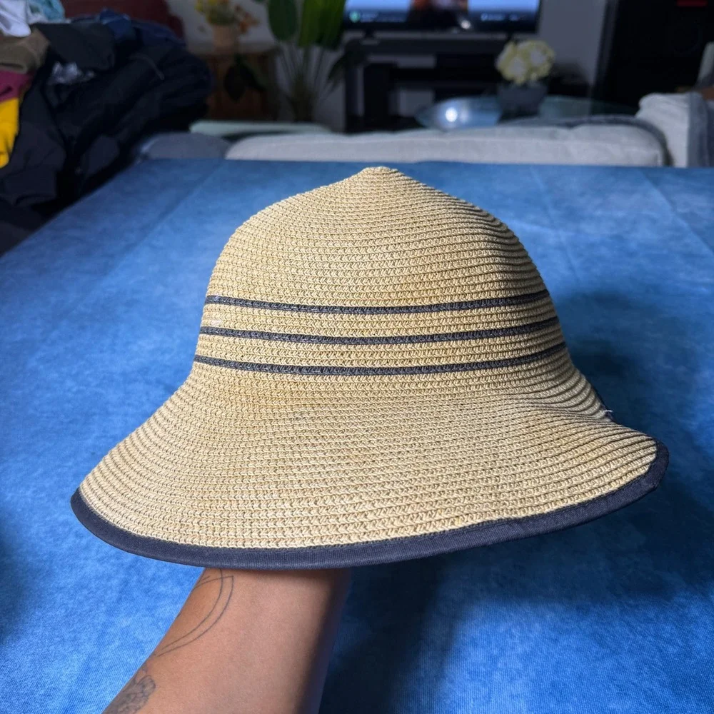 Y2K Boho Floppy Straw Sun Hat Black Bow Wide Brim Beach Festival